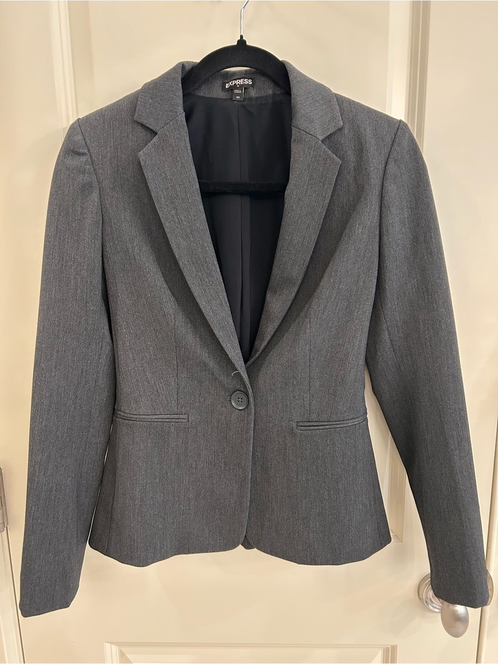 Express Women's Charcoal Single-Button Blazer